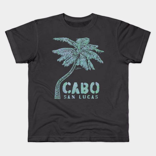 Cabo San Lucas Palm Tree Kids T-Shirt by jcombs